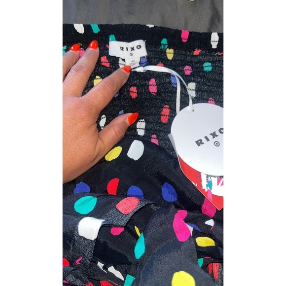 NWT Rixo For Target Polka Dot Halter Dress Multicolor Black Sleeveless Party 4X - Picture 5 of 5